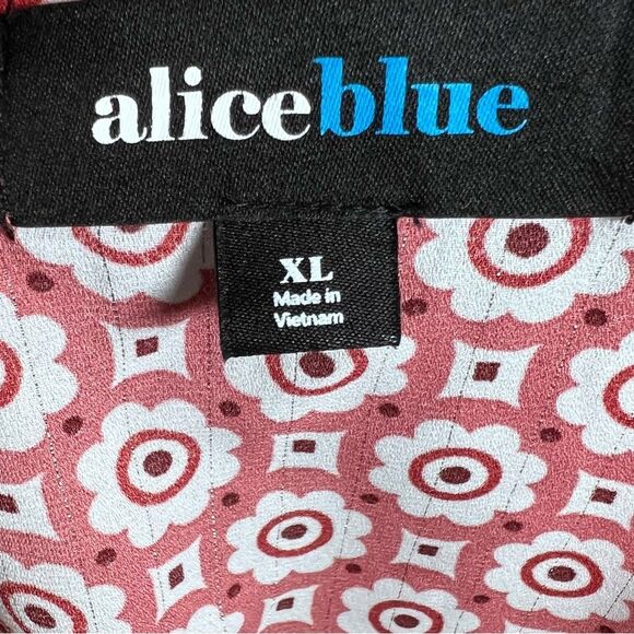 Pink all over print tie back peplum top size XL - Picture 5 of 6